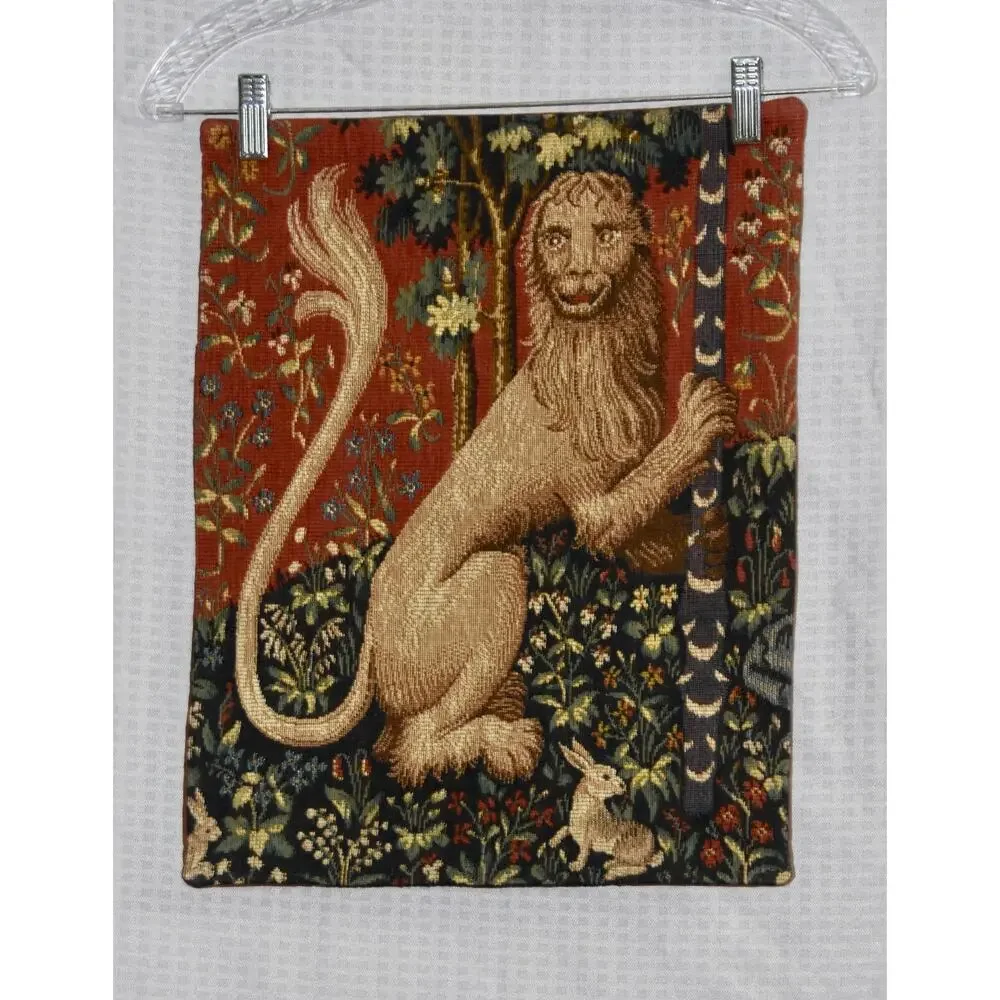 Allan Waller Ltd. Point de l'Halluin Tapestry Lady and the Unicorn Lion Panel #3